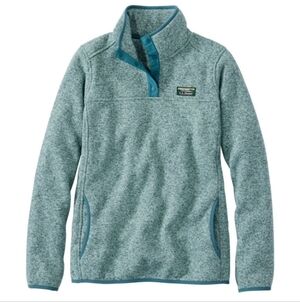 L.L.Bean Sweater Fleece Pullover Green Teal Size L